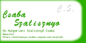 csaba szalisznyo business card