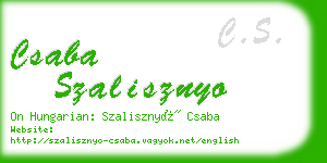 csaba szalisznyo business card